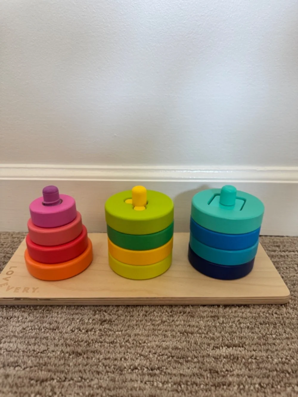 LOVEVERY | Wooden Montessori Stacking Shapes Puzzle